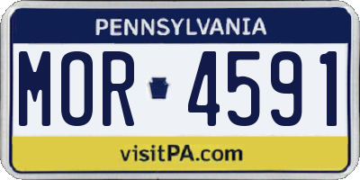 PA license plate MOR4591