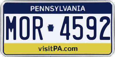 PA license plate MOR4592