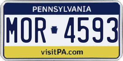 PA license plate MOR4593