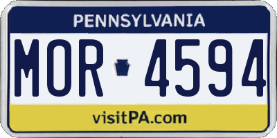 PA license plate MOR4594