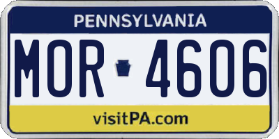 PA license plate MOR4606