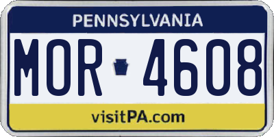 PA license plate MOR4608