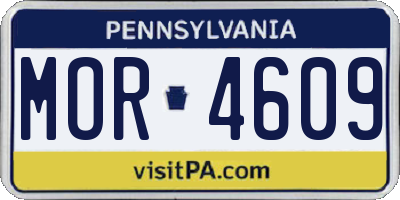 PA license plate MOR4609