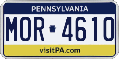 PA license plate MOR4610