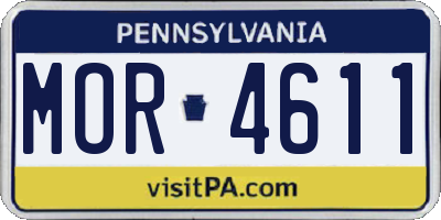 PA license plate MOR4611