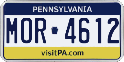 PA license plate MOR4612