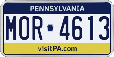 PA license plate MOR4613