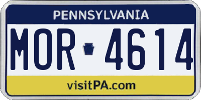 PA license plate MOR4614
