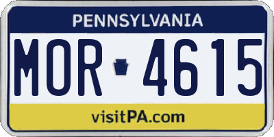 PA license plate MOR4615
