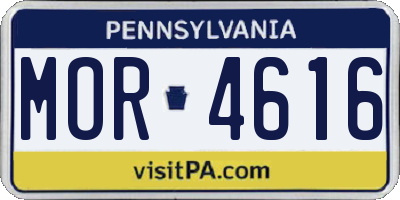 PA license plate MOR4616