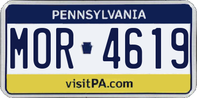 PA license plate MOR4619