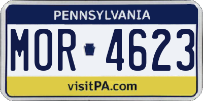 PA license plate MOR4623