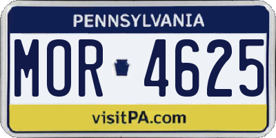 PA license plate MOR4625