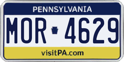 PA license plate MOR4629