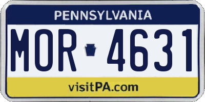 PA license plate MOR4631