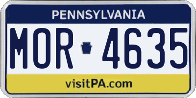 PA license plate MOR4635