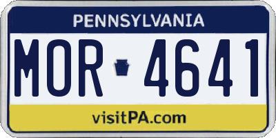 PA license plate MOR4641