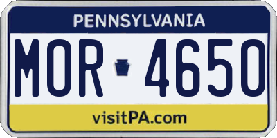PA license plate MOR4650
