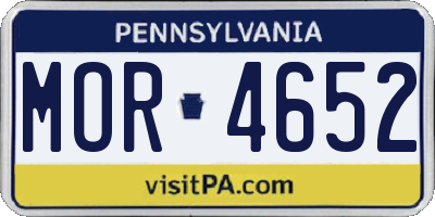 PA license plate MOR4652