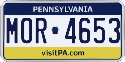 PA license plate MOR4653