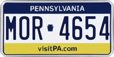 PA license plate MOR4654
