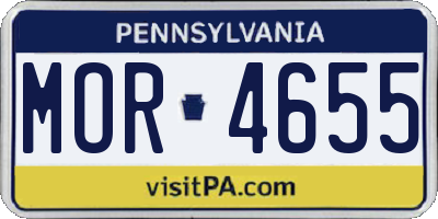 PA license plate MOR4655