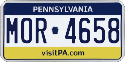 PA license plate MOR4658