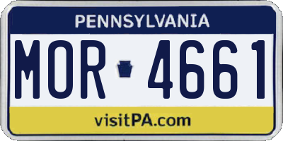 PA license plate MOR4661