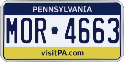 PA license plate MOR4663