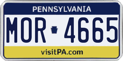 PA license plate MOR4665