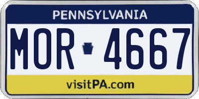 PA license plate MOR4667