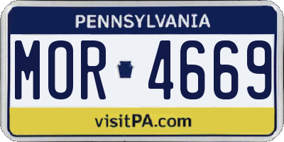 PA license plate MOR4669