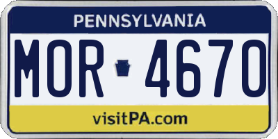 PA license plate MOR4670