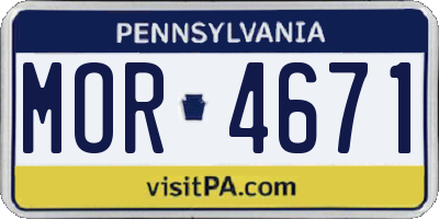 PA license plate MOR4671