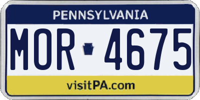 PA license plate MOR4675