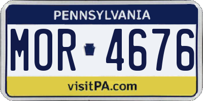 PA license plate MOR4676
