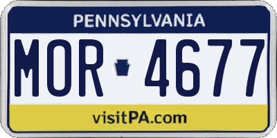 PA license plate MOR4677