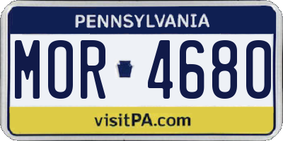 PA license plate MOR4680