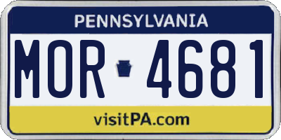 PA license plate MOR4681