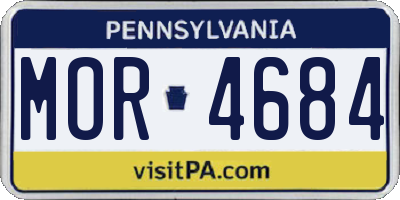PA license plate MOR4684