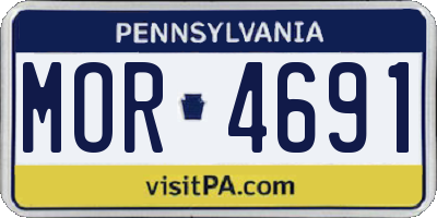 PA license plate MOR4691
