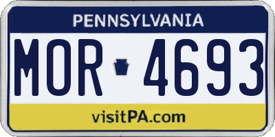 PA license plate MOR4693