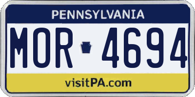 PA license plate MOR4694