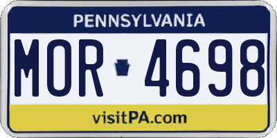 PA license plate MOR4698