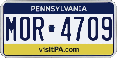 PA license plate MOR4709