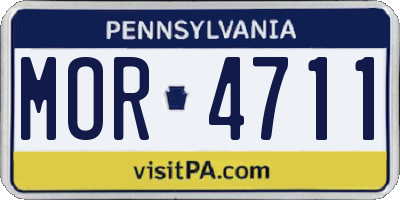 PA license plate MOR4711