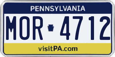 PA license plate MOR4712
