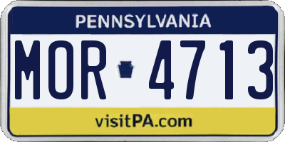 PA license plate MOR4713
