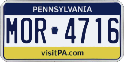 PA license plate MOR4716