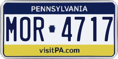 PA license plate MOR4717